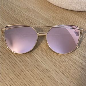 NWOT-Pink and gold shade sunglasses